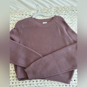 La Hearts Dusty Purple Crew Neck Sweater NWOT